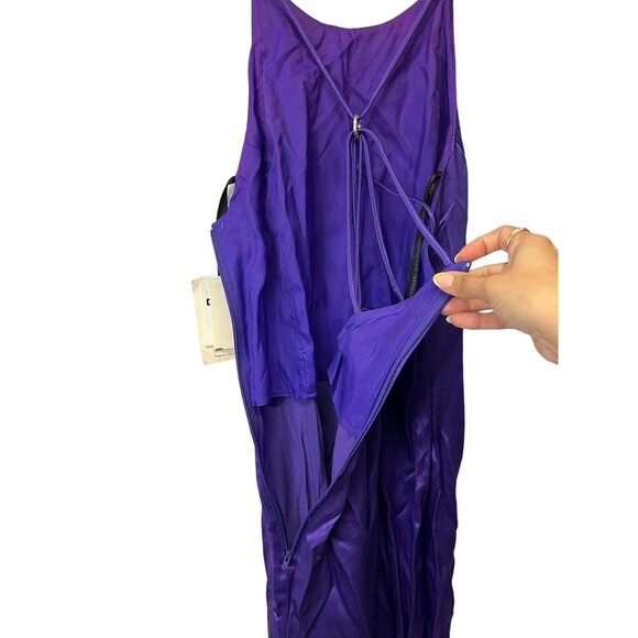 NWT Jessica McClintock Gunne Sax Satin Purple Diamond Princess Dress Size 13/14 - Picture 12 of 16